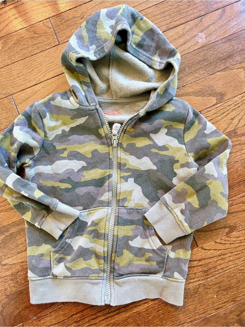 Cat & Jack Boys' Green Camo Zip Hoodie